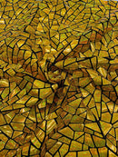 Mirror Sequins Velvet - Gold Holographic - Shiny Mirror Cut Sequins on Velvet By Yard