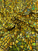 Mirror Sequins Velvet - Gold Iridescent - Shiny Mirror Cut Sequins on Velvet By Yard