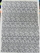 Small Glitter Flower Fabric - Gray - Shimmer Glitter Flower Design on Mesh Lace By The Yard