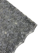 Butterfly Floral Lace Fabric - Gray - Butterfly Flower Metallic Design on Lace Fabric By Yard