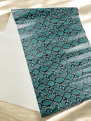 Python Snake Print Vinyl Fabric - Green / Black -  Faux Animal Snake Print Vinyl Fabric Sold by Yard