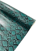 Python Snake Print Vinyl Fabric - Green / Black -  Faux Animal Snake Print Vinyl Fabric Sold by Yard