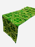 Cross Print Brocade Table Runners - Jacquard Religious Print Church Fabric Tablecloth Runners