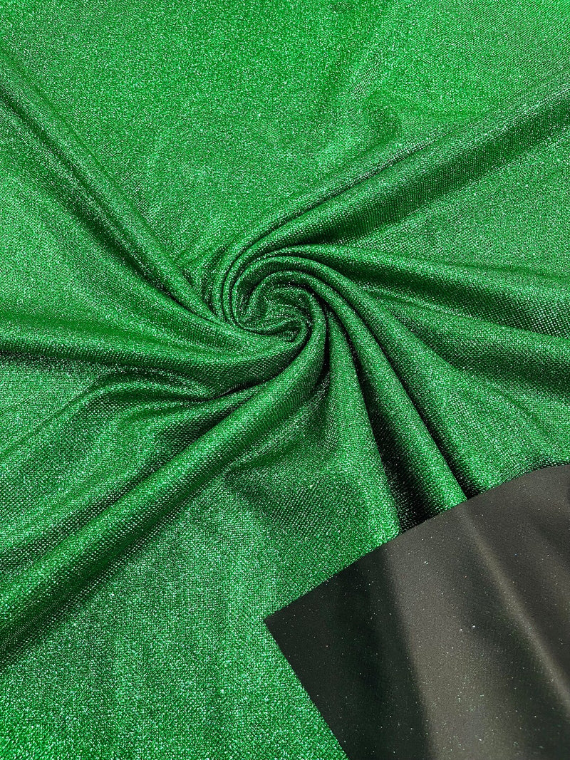 Shimmer Glitter Fabric - Green - Luxury Sparkle Stretch Solid Fabric Sold By Yard