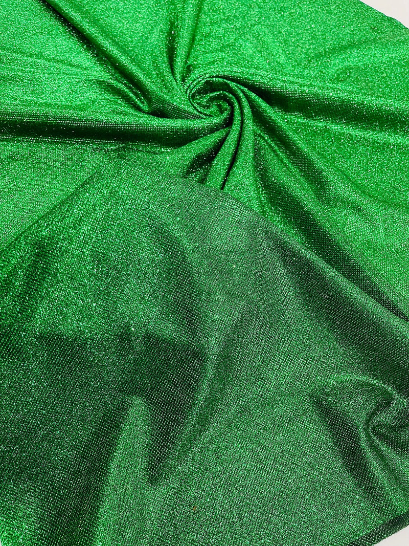 Shimmer Glitter Fabric - Green - Luxury Sparkle Stretch Solid Fabric Sold By Yard