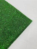 Metallic Foil Sequins - Green - 2 Way Stretch Spandex with 5mm Sequins Fabric by yard