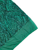 Curvy Design Sequins Fabric - Green - 4 Way Stretch Curvy Sequins Design Mesh Fabric by Yard (Copy)