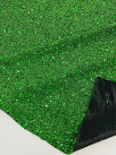 Metallic Foil Sequins - Green - 2 Way Stretch Spandex with 5mm Sequins Fabric by yard