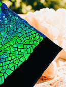 Mirror Sequins Velvet - Green Iridescent - Shiny Mirror Cut Sequins on Velvet By Yard