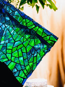 Mirror Sequins Velvet - Green Iridescent - Shiny Mirror Cut Sequins on Velvet By Yard