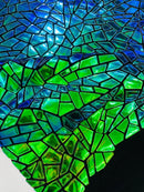 Mirror Sequins Velvet - Green Iridescent - Shiny Mirror Cut Sequins on Velvet By Yard