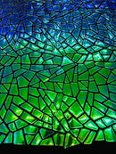 Mirror Sequins Velvet - Green Iridescent - Shiny Mirror Cut Sequins on Velvet By Yard