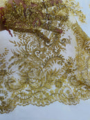 Gold Silver Rhinestones Glitter Fabric on a Mesh by the Yard | Quinceanera Design Glitter Rhinestones on Mesh Fabric Prom Dress