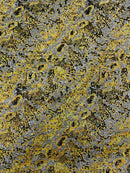 Gold Silver Glitter Snake Design Shattered Glass Nylon Spandex Fabric By Yard, Snake Flocking Hologram, Glitter Snake Nylon Spandex