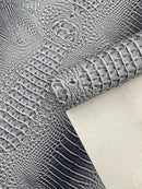 Z Faux Crocodile Vinyl Leather Upholstery Fabric By Yard, Big 3D Crocodile Vinyl Fabric Faux Fake Leather Purses Shoes Wallet