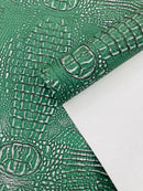 Caiman Gator Vinyl - Upholstery Faux Leather Vinyl Fabric by the Yard, Embossed Gator Caiman Fabric Upholstery