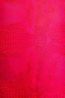 Faux Alligator Print Vinyl Fabric - Hot Pink / Lilac -  Faux Animal Print Sold by The Yard