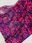 Holographic Fire Flame Spandex - Hot Pink / Purple - Poly Spandex Stretch Fire Flame Print Fabric By Yard