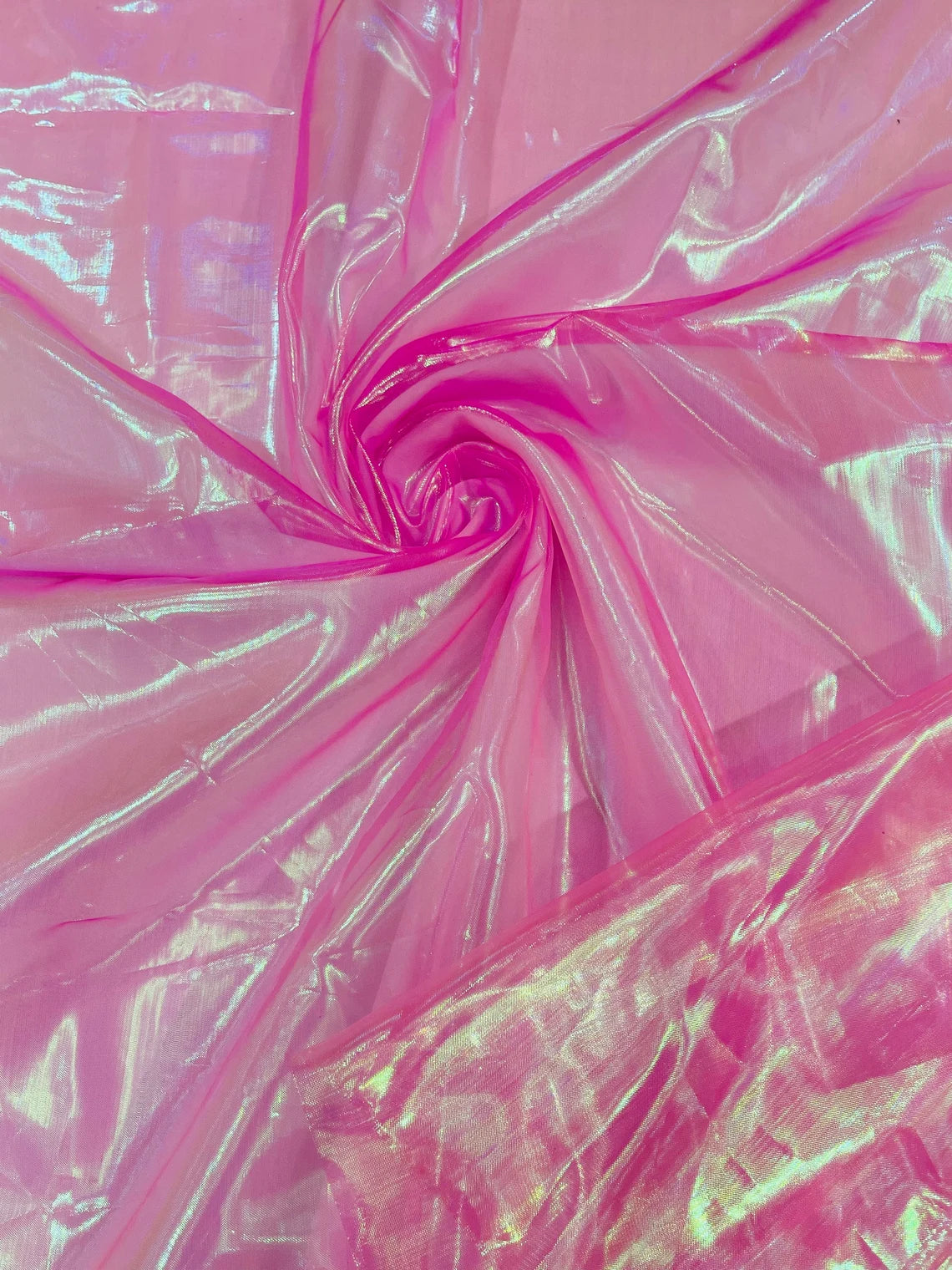 Pearl Iridescent Sheer Organza - Hot Pink - 58