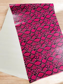 Python Snake Print Vinyl Fabric - Hot Pink -  Faux Animal Snake Print Vinyl Fabric Sold by Yard