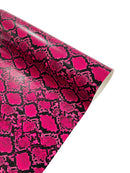 Python Snake Print Vinyl Fabric - Hot Pink -  Faux Animal Snake Print Vinyl Fabric Sold by Yard
