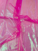 Pearl Iridescent Sheer Organza - Hot Pink - 58" Organza Fabric for Fashion, Crafts, Decor By Yard