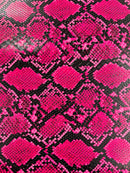Python Snake Print Vinyl Fabric - Hot Pink -  Faux Animal Snake Print Vinyl Fabric Sold by Yard