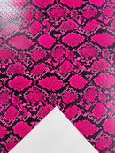 Python Snake Print Vinyl Fabric - Hot Pink -  Faux Animal Snake Print Vinyl Fabric Sold by Yard