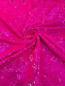 Hot Pink Iridescent Flip Up Sequins Reversible, 2-Way Stretch 58/60” Sequins Fabric by yard