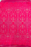 4 Way Stretch Fabric Design - Hot Pink Iridescent - Fancy Net Sequins Design Fabric By Yard