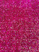 58/60" Velvet Sequins Stretch Fabric - Hot Pink Iridescent