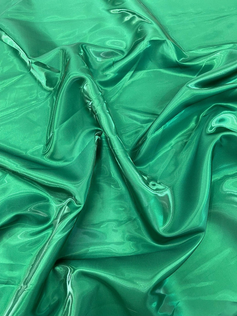 60" Crystal Liquid Satin Fabric - Water Shine Ultra Glossy Shimmer Reflective Bridal Satin Fabric By Yard