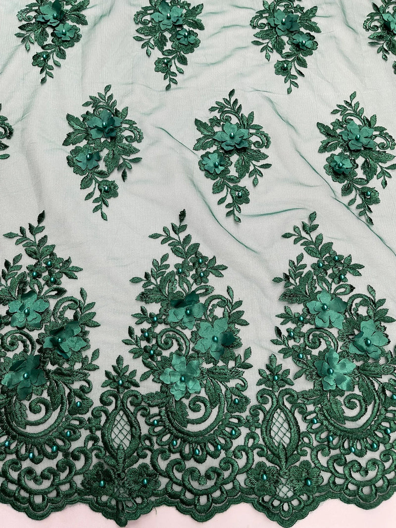 Mint Green French lace fabric. Beautiful lace border with Soft texture –  Trendy Africa Boutique