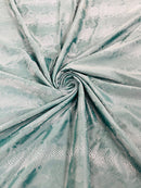 Matte Snake Skin Print Fabric - Hunter Green - Snake Stretch Spandex Costume, Legging Fabric By Yard