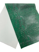 Faux Alligator Print Vinyl Fabric - Hunter Green -  Faux Animal Print Sold by The Yard