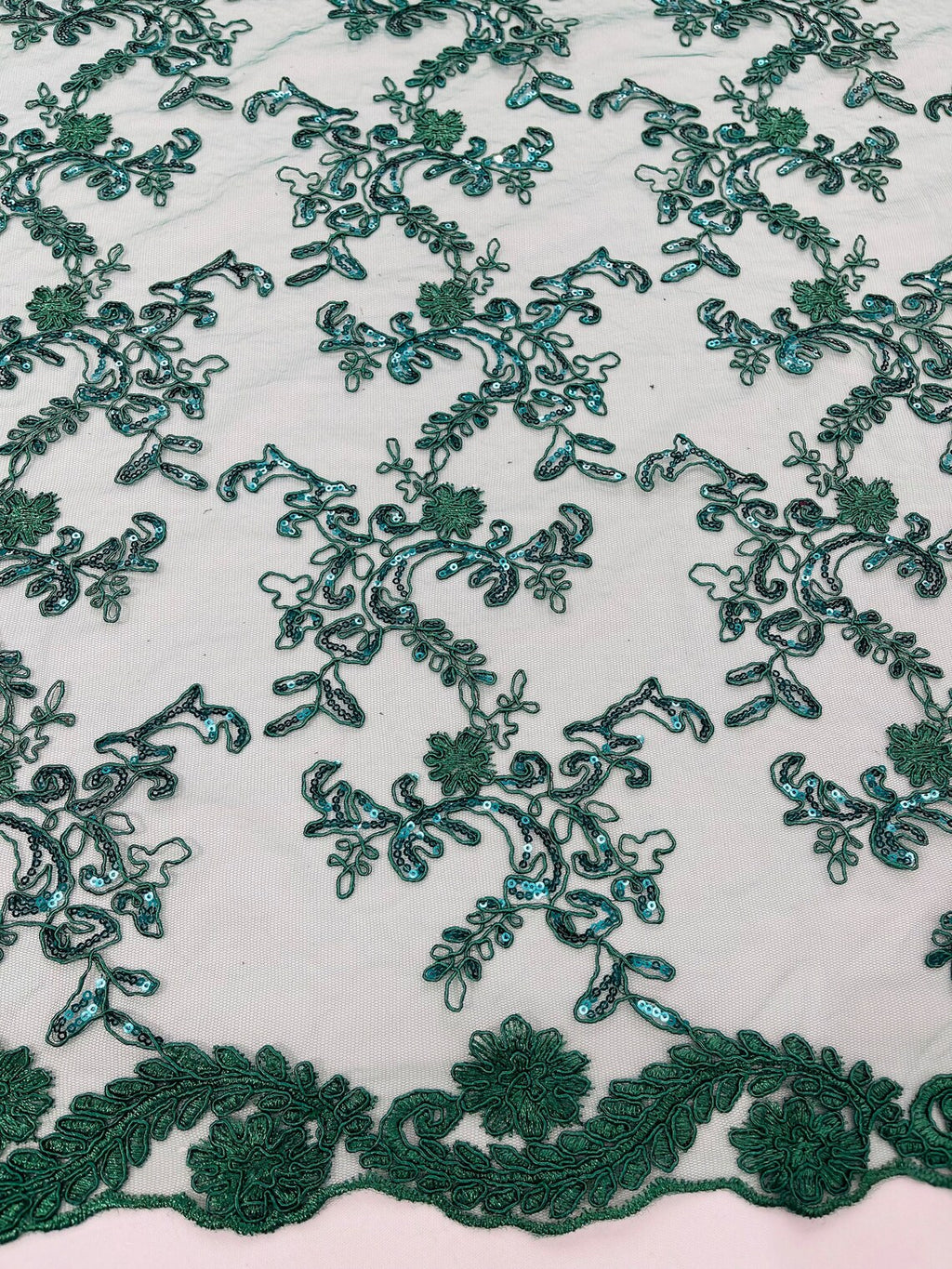Embroidered Green Lace