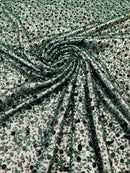 Pearl Sequins Heavy Fabric - Hunter Green - Heavy Duty Handmade Embroidery Lace Sequins By Yard