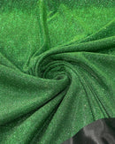 Shimmer Glitter Fabric - Hunter Green - Luxury Sparkle Stretch Solid Fabric Sold By Yard