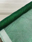Glitter Lace Mesh Fabric - Hunter Green - Shimmer Glitter Dot Design on Mesh Lace By Yard