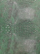 Faux Alligator Print Vinyl Fabric - Hunter Green -  Faux Animal Print Sold by The Yard