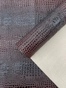 Gator 3D Embossed Vinyl Fabric Faux Fake Leather Vinyl Fabric, Embossed Crocodile Fabric By The Yard Upholstery Purses Shoes