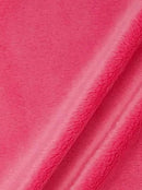 Soft Minky Faux Fur 3.mm Fabric - Hot Pink - 60" Soft Minky Blanket Fabric by the Yard