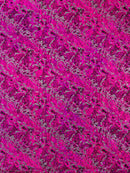 Hot Pink Silver Glitter Snake Design Shattered Glass Nylon Spandex Fabric By Yard, Snake Flocking Hologram, Glitter Snake Nylon Spandex
