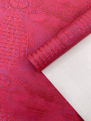 Caiman Gator Vinyl - Upholstery Faux Leather Vinyl Fabric by the Yard, Embossed Gator Caiman Fabric Upholstery