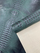 Z Faux Crocodile Vinyl Leather Upholstery Fabric By Yard, Big 3D Crocodile Vinyl Fabric Faux Fake Leather Purses Shoes Wallet