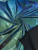 Mystique Spandex Foil Fabric - Iridescent Green - Nylon/Spandex Iridescent Foggy Foil Fabric  4 Way Stretch 58/60" By Yard