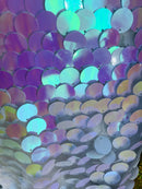 Round Sequins Fabric - 19mm Round Circle Shape Sequins Fabric By Yard (Pick Color)