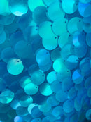 Round Sequins Fabric - 19mm Round Circle Shape Sequins Fabric By Yard (Pick Color)