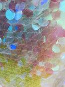 Round Sequins Fabric - 19mm Round Circle Shape Sequins Fabric By Yard (Pick Color)