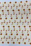 Multi-Color Guipure Lace Fabric - Ivory / Brown / Yellow  - Floral Lace Fabric Sold by The Yard